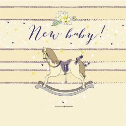 Karnet Swarovski kwadrat CL0221 Narodziny konik - Clear Creations