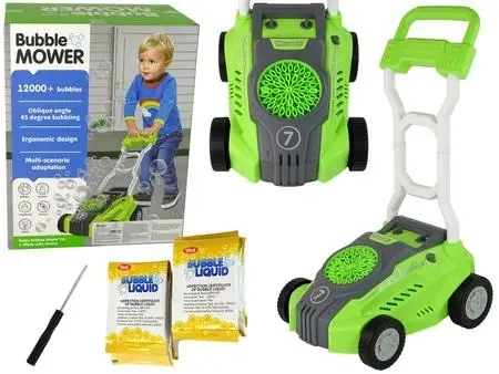 Maszyna kosiarka do baniek mydlanych zielona - Leantoys