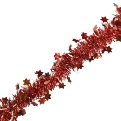 Łańcuch z gwiazdkami/ śnieżynkami czerwony 200cm - Arpex