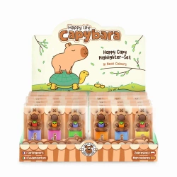 Zakreślacz Kapibara Happy Capy zestaw 3 szt. mix kolorów - TRENDHAUS
