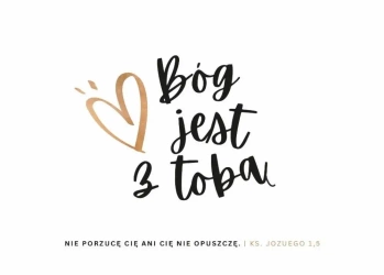 Karnet - Bóg jest z Tobą - serce - Koinonia