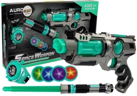 Pistolet laserowy z akcesoriami - Leantoys