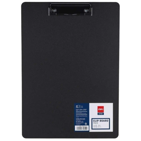 Deska z klipem A4 PP czarna DELI