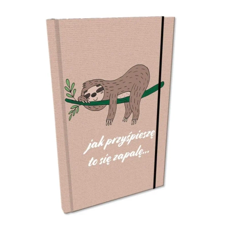 Notes A5 kratka z gumką Soft Touch Leniwiec Zapalny - EV-Corp