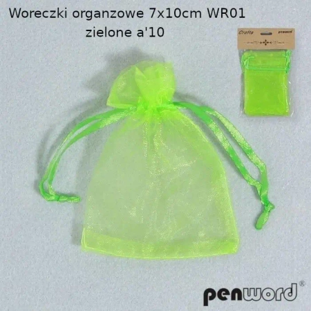 Woreczki organzowe jasnozielone 7x10cm 10szt - Penword