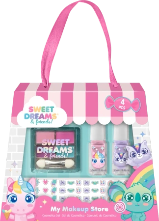Zestaw do makijażu Sweet Dreams z naklejkami 4 el. KL11659 - Kids Euroswan