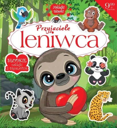 Naklejki iskierki z brokatem. Przyjaciele leniwca - praca zbiorowa