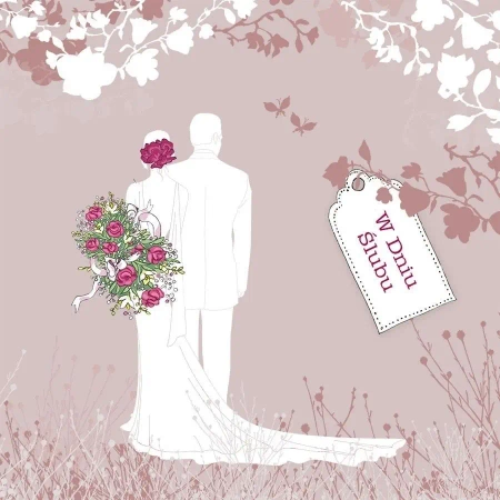 Karnet Swarovski kwadrat CL3408 W Dniu Ślubu para - Clear Creations