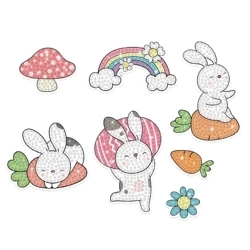 Haft diamentowy - naklejki wesoły króliczek - Dalprint