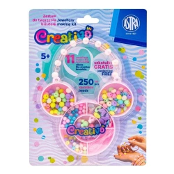 Zestaw koralików Myszka 250szt + 2m gumek ASTRA - ASTRA papiernicze