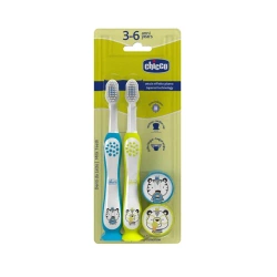Szczoteczka do zębów Tiger Panda 3-6L 2szt - Chicco