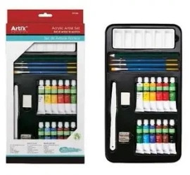 Zestaw farb akrylowych z przyborami 20el - MP Main Paper