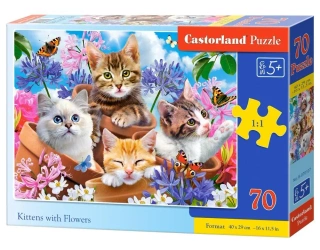 Puzzle 70 Kittens with Flowers CASTOR - Castorland