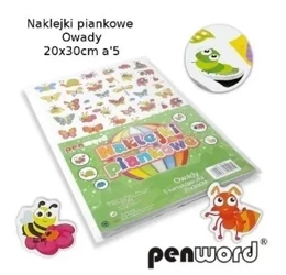 Naklejki piankowe owady 20x30cm 5szt - Penword