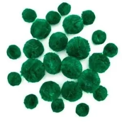 Pompony akrylowe mix ciemnozielone 24szt - Dalprint dpCraft