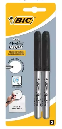 Marker do tekstyliów 0,9mm czarny Blister 2szt - BIC