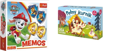 2w1 PEŁNY KURNIK + GRA MEMOS PSI PATROL TREFL
