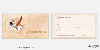 Zaproszenia Style wzór nr 14 10szt - Stamp
