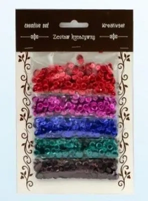 Zestaw cekiny metaliczne 6mm 30g - Galeria Hobby