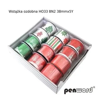 Wstążka ozdobna BN 38mmx4,5m (12szt) - Penword