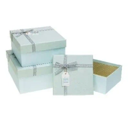 Pudełko kwadrat z kokardą 3szt ROZETTE