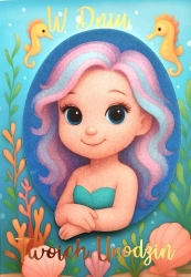 Karnet Urodziny dziewczynki syrenka - YEKU
