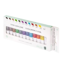 Farby akrylowe 12 kolorów - Dalprint dpCraft