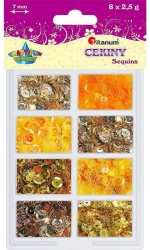 Cekiny 7mm 8 kolorów x 2,5g złote - Titanum