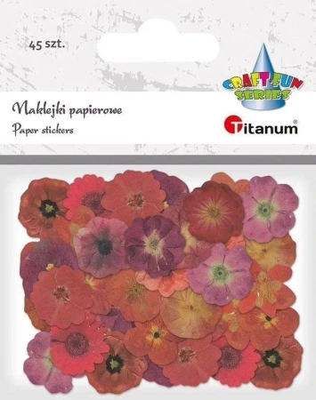 Naklejki papierowe Kwiaty mix 45szt - Titanum