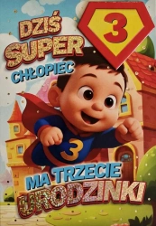 Karnet Urodziny 3 chłopiec - Superbohater - YEKU