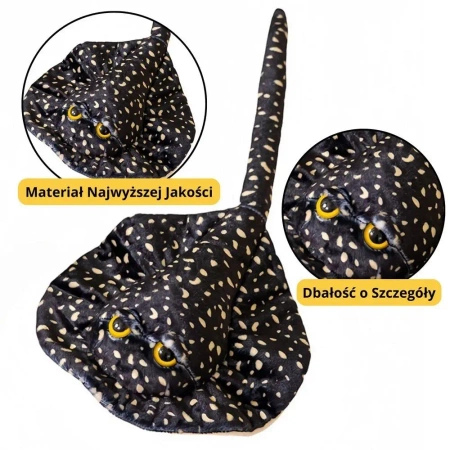 Maskotka Płaszczka przytulanka czarna 50cm - Leantoys