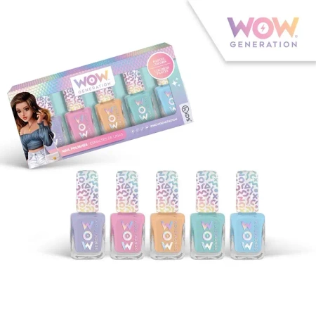 Zestaw pastelowych lakierów do paznokci 5szt. WOW00018 - Kids Euroswan