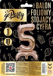 Balon foliowy stojący 5 rose gold 81cm - GoParty