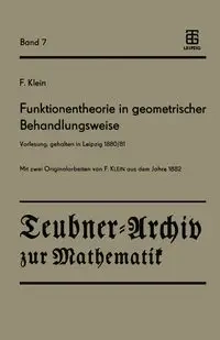 Funktionentheorie in geometrischer Behandlungsweise - Felix Klein