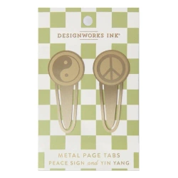 Zakładki do książek metalowe 2szt - Peace Yin Yang - Designworks Ink
