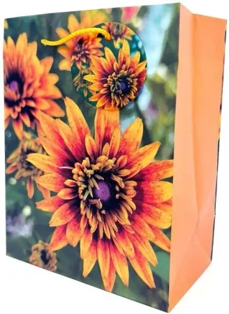 Torebka ozdobna matowa 18x23x10cm Kwiaty - Fresh