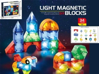 Klocki magnetyczne świecące 32el - Madej