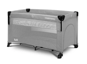 Łóżeczko turystyczne Esti opuszczany bok szare - Caretero