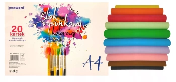 Blok rysunkowy A4 kolor 80g 20 kartek - Penword