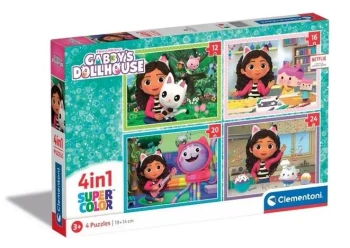 Puzzle 4w1 Super Kolor Gabby's Dollhouse - Clementoni