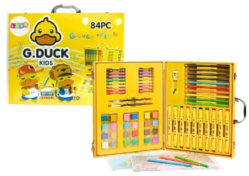 Zestaw artystyczny w walizce Kaczka żółta 84el - Leantoys