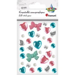 Kryształki samoprzylepne róż niebieski mix 33szt - Titanum
