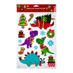 Naklejki świąteczne dinozaury Boże Narodzenie - MCD