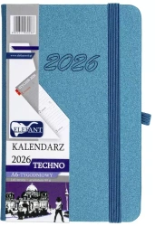 Kalendarz 2026 A6 tygodniowy Techno turkusowy - praca zbiorowa