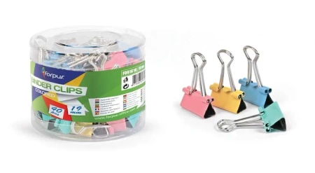 Klipy biurowe 19mm kolorowe pastel 40szt - Alfa Pastello