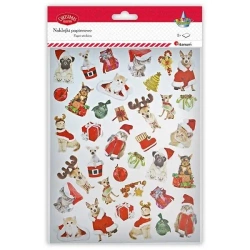 Naklejki papierowe świątecznie psy i koty 72szt - Titanum