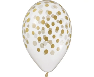 Balony Premium Hel konfetti złote 33cm 5szt - Godan