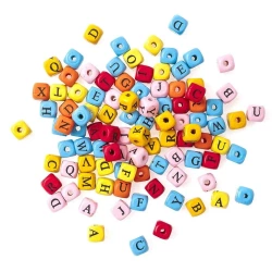 Koraliki drewniane litery 100szt - Dalprint dpCraft