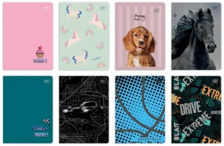 Zeszyt A5/32K linia M 70g UV mix (10szt) - INTERDRUK