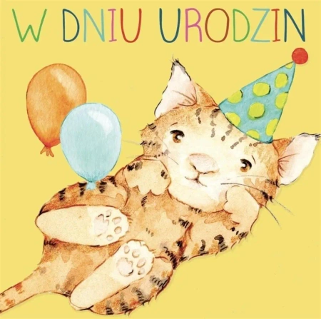 Karnet kwadrat CL4215_PO Urodziny Kotek - Clear Creations
